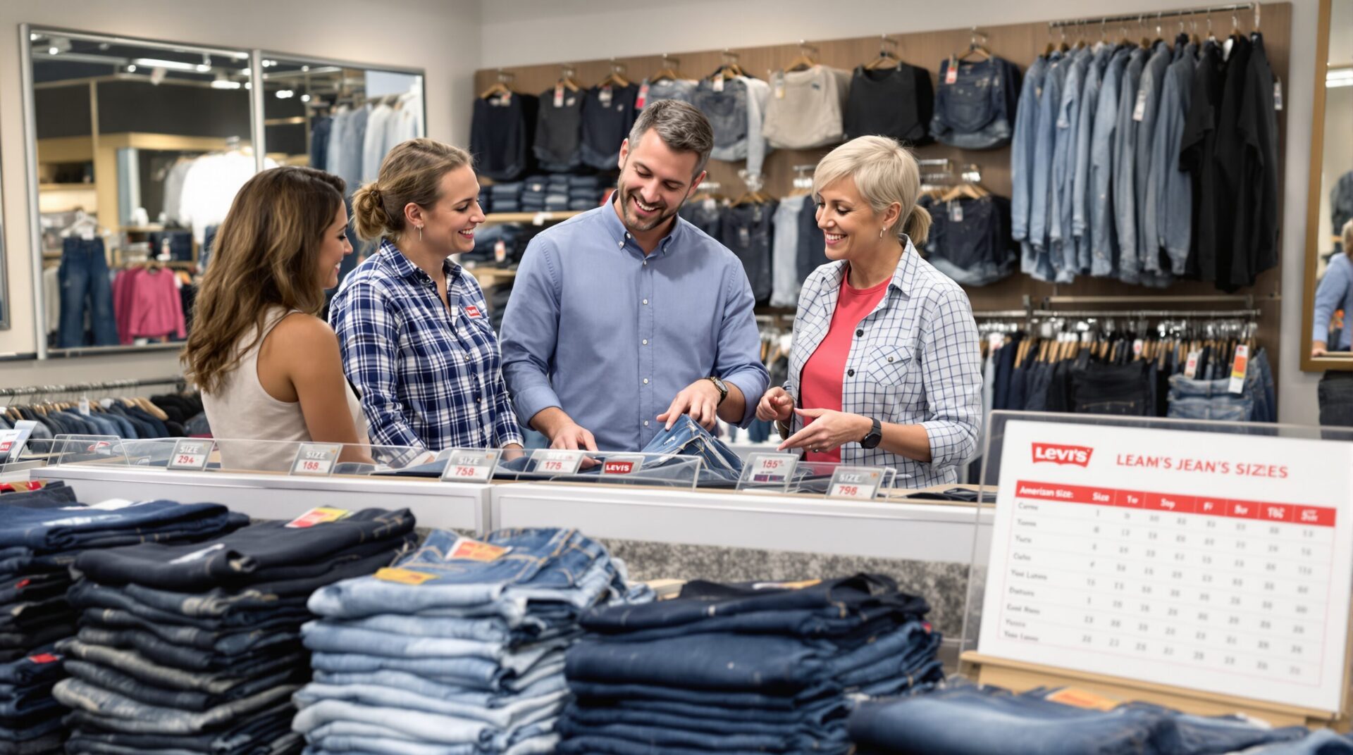 taille américaine jean levis