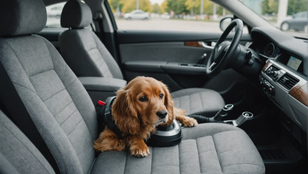 Enlever les poils de chien dans une voiture