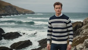 pull marin homme boutonné épaule