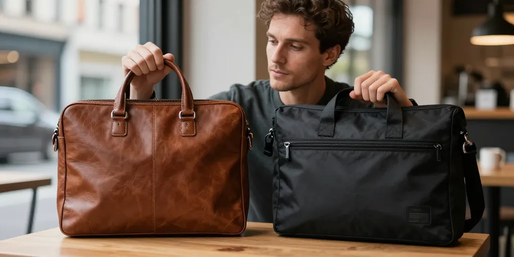 Sacoche pour ordinateur portable homme : le cuir ou le nylon, comment choisir ?