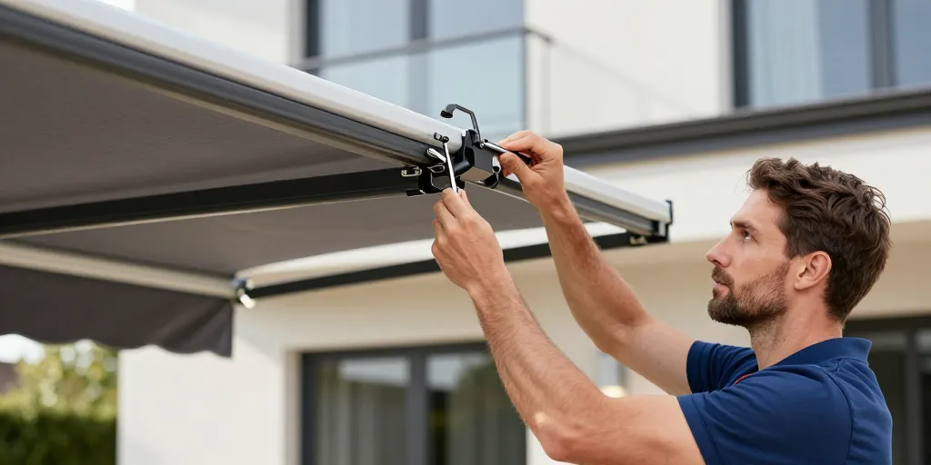 Store banne électrique : les étapes pour régler les bras avec précision